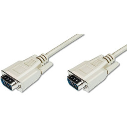 Cable DIGITUS vídeo HD15 M/M 1,8m, gris (VGA/SVGA)