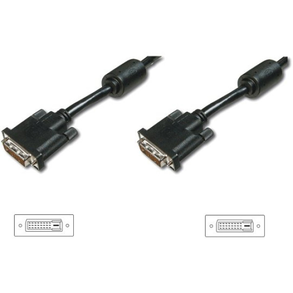Cable MICROCONNECT DVI-D 24+1 M - DVD-D 24+1 M 2m. dual link con 2 ferritas