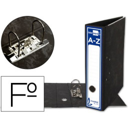 Archivador AZ LIDERPAPEL de palanca FOLIO Classic blue lomo 80mm sin rado, Negro