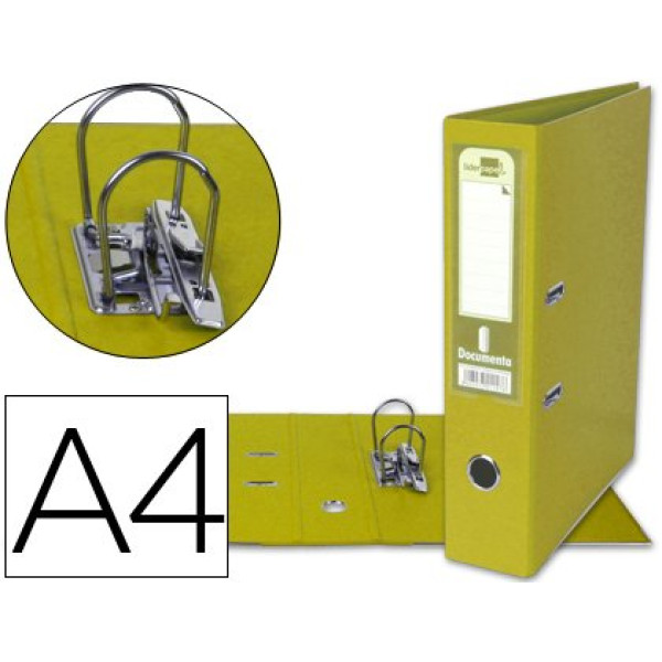 Archivador de palanca LIDERPAPEL A4 Amarillo Con rado, lomo 75mm Archivador de palanca LIDERPAPEL A4 Amarillo Con rado, lomo 75mm