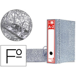 Archivador AZ LIDERPAPEL de palanca FOLIO Lomo ancho Gris / Rojo C/caja