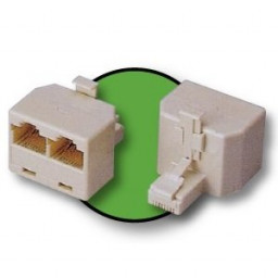 Adaptador 2xRJ11H/RJ11Macho 4vías doble salida teléfono a macho