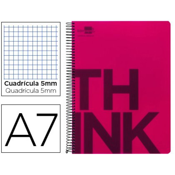 Cuaderno LIDERPAPEL A7 micro Think 100h. 70gr. 5mm 4 bandas Cuaderno LIDERPAPEL A7 micro Think 100h. 70gr. 5mm 4 bandas