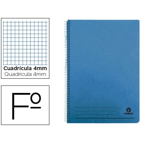Cuaderno LIDERPAPEL espiral CUARTO 4º azul 70gr. 100h. con margen (27781) Cuaderno LIDERPAPEL espiral CUARTO 4º azul 70gr. 100h. con margen (27781)