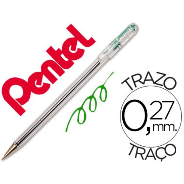 Boligrafo PENTEL BK-77d verde