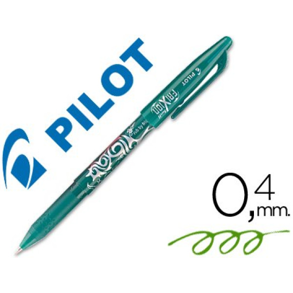 Rotulador roller ball pen PILOT Frixion Verde tinta GEL borrable. Punta 0,7mm. Trazo 0,4mm. Rotulador roller ball pen PILOT Frixion Verde tinta GEL borrable. Punta 0,7mm. Trazo 0,4mm.