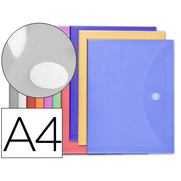 Carpeta LIDERPAPEL dossier A4 velcro polipropileno 180mic, colores Surtidos (10+2un) Carpeta LIDERPAPEL dossier A4 velcro polipropileno 180mic, colores Surtidos (10+2un)