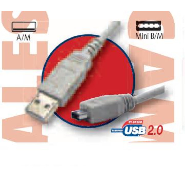 Cable USB 2.0 A/M-Bmini4pin/M 1,8m PC a Cámara/PALM