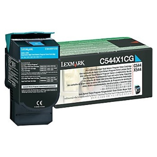 Toner LEXMARK C544 C546 X544 X546 cian 4000p. Extra HC Return
