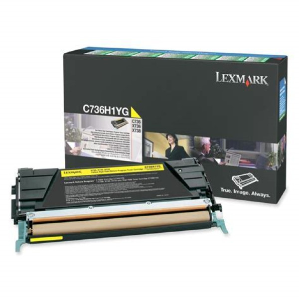 Toner LEXMARK C736 X736 X738 amarillo 10000p. Return