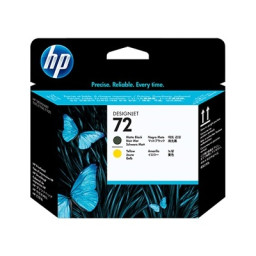 CABEZAL NEGRO MATE Y AMARILLO HP 72