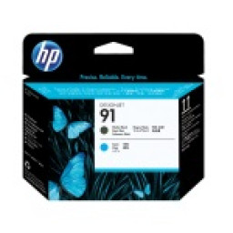 CABEZAL CIAN Y NEGRO MATE HP 91