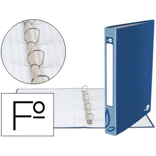 Carpeta anillas LIDERPAPEL FOLIO 4 anillas 1.75 mm carton forrado, colore azul Carpeta anillas LIDERPAPEL FOLIO 4 anillas 1.75 mm carton forrado, colore azul