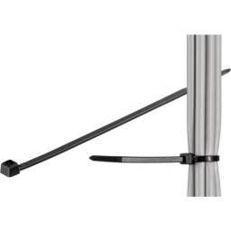 (100) Bridas MICROCONNECT 365mm x 3,5mm para exteriores, resistente hasta 18,1Kg, negra