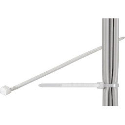 (100) Bridas MICROCONNECT 100mm x 2,5mm para exteriores, resistente hasta 8,1Kg, blanca