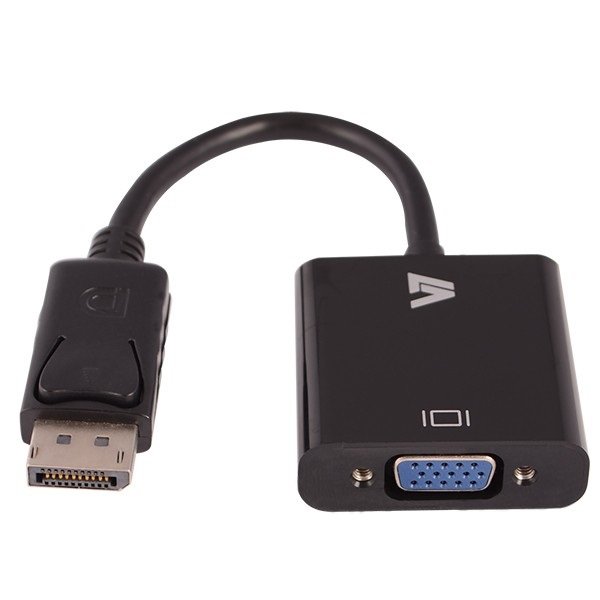 Cable vídeo V7 - DisplayPort M - VGA HD15 Hembra 10cm, negro (latiguillo adaptador) Cable vídeo V7 - DisplayPort M - VGA HD15 Hembra 10cm, negro (latiguillo adaptador)
