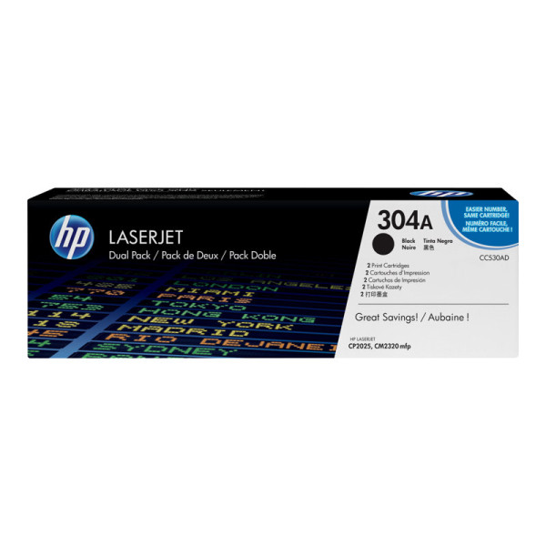TONER NEGRO LASERJET CC530AD PACK 2 TONER NEGRO LASERJET CC530AD PACK 2