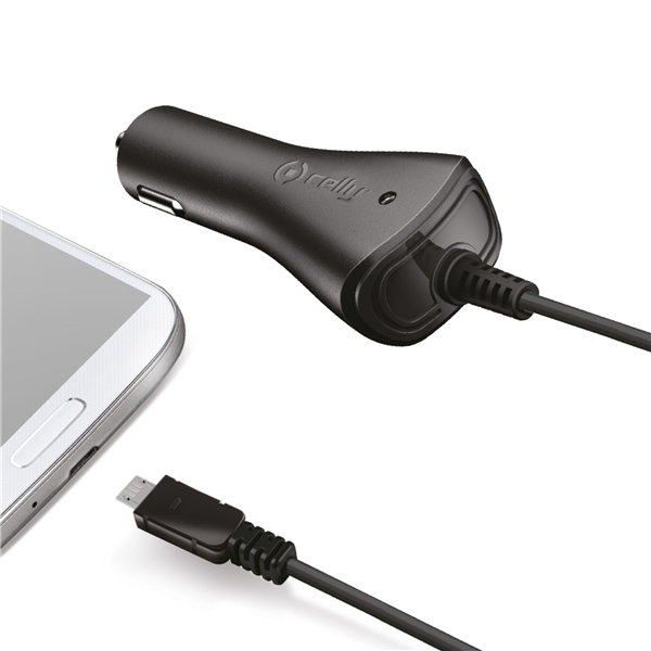 CARGADOR COCHE MICROUSB NEGRO CARGADOR COCHE MICROUSB NEGRO