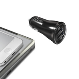 CARGADOR COCHE DOBLE USB NEGRO