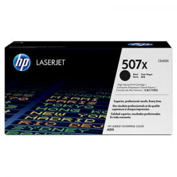 Toner HP #507X Lj Enterprise 500 M551 M570 negro 11.000p. Toner HP #507X Lj Enterprise 500 M551 M570 negro 11.000p.