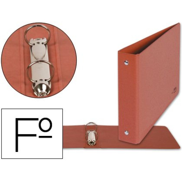 Carpeta 2 anillas LIDERPAPEL folio apaisado 40mm cuero marron, lomo 55mm Carpeta 2 anillas LIDERPAPEL folio apaisado 40mm cuero marron, lomo 55mm