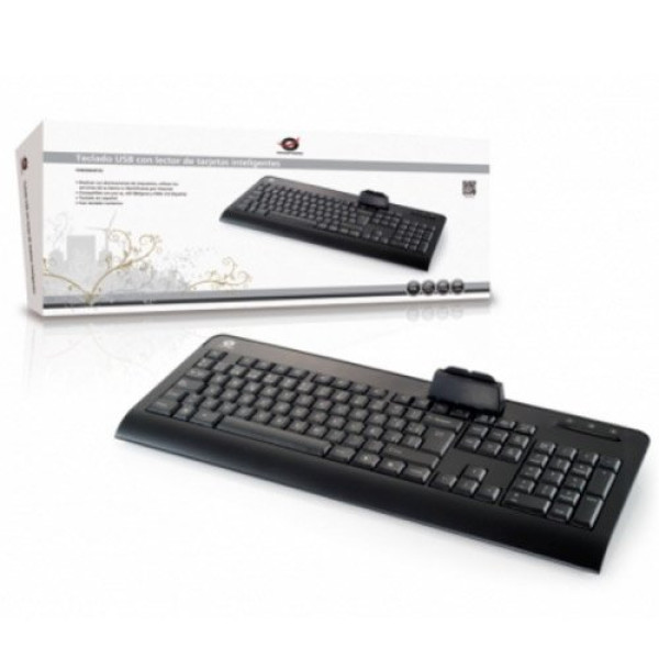 Teclado CONCEPTRONIC USB con lector DNI 3.0 y tarjeta sanitaria, color negro, Win Teclado CONCEPTRONIC USB con lector DNI 3.0 y tarjeta sanitaria, color negro, Win