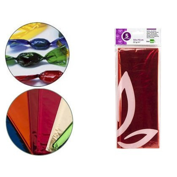 Papel celofan LIDERPAPEL Bolsa 5h. Naranja 50x70cm, 22gr/m. Papel celofan LIDERPAPEL Bolsa 5h. Naranja 50x70cm, 22gr/m.