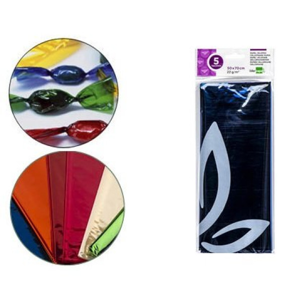 Papel celofan LIDERPAPEL Bolsa 5h. Azul 50x70cm, 22gr/m. Papel celofan LIDERPAPEL Bolsa 5h. Azul 50x70cm, 22gr/m.