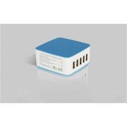 CARGADOR USB PARED RT-5 7.8A BL-AZ