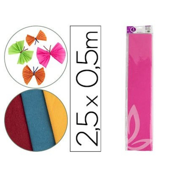Papel crespon LIDERPAPEL rollo 50cm x 2.5m Rosa Papel crespon LIDERPAPEL rollo 50cm x 2.5m Rosa