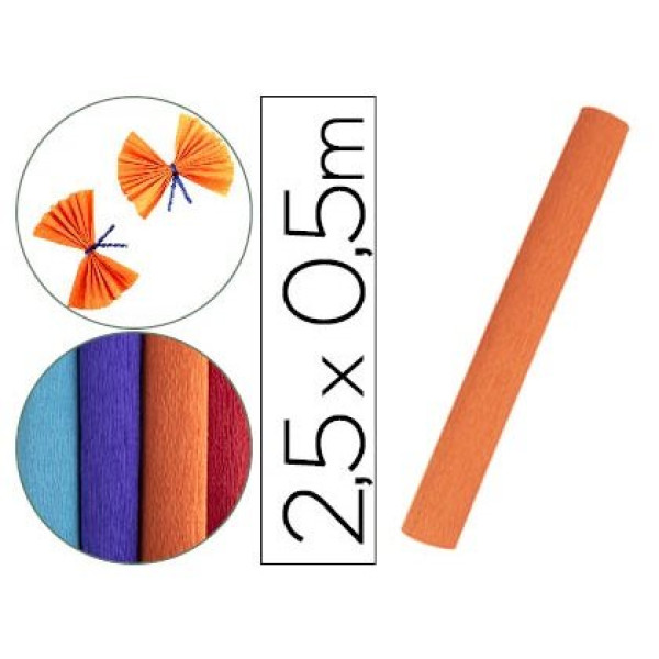 Papel crespon LIDERPAPEL rollo 50cm x 2.5m Naranja Papel crespon LIDERPAPEL rollo 50cm x 2.5m Naranja