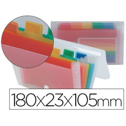 Carpeta LIDERPAPEL beautone clasificador fuelle poliprop.180x105 - 6 departamentos