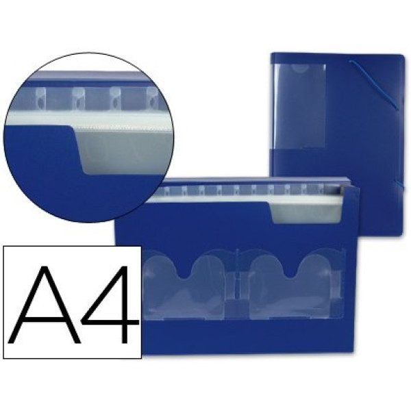 Carpeta LIDERPAPEL beautone clasificador fuelle poliprop.DIN A4 - 13 departamentos, color azul Carpeta LIDERPAPEL beautone clasificador fuelle poliprop.DIN A4 - 13 departamentos, color azul