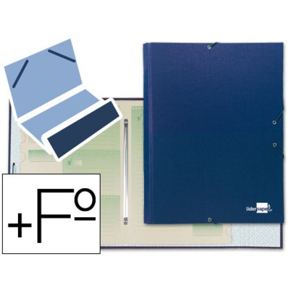 Carpeta separadora LIDERPAPEL Folio + azul c/gomas carton entrecolado 12 dept. Carpeta separadora LIDERPAPEL Folio + azul c/gomas carton entrecolado 12 dept.