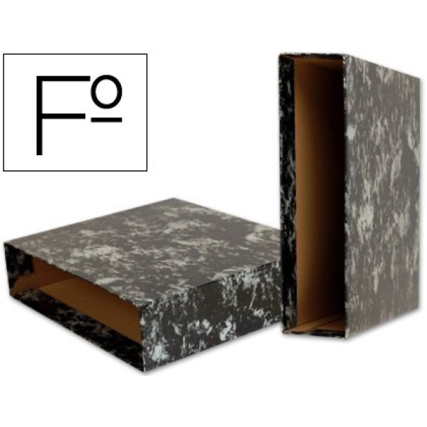 Caja LIDERPAPEL para archivador de palanca FOLIO jaspeado negro portugues Caja LIDERPAPEL para archivador de palanca FOLIO jaspeado negro portugues