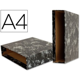 Caja archivador de palanca carton LIDERPAPEL A4 Classic Negra
