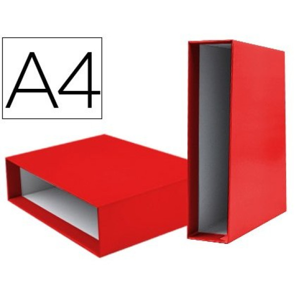 Caja archivador de palanca LIDERPAPEL A4 Rojo cartón 82 mm Caja archivador de palanca LIDERPAPEL A4 Rojo cartón 82 mm