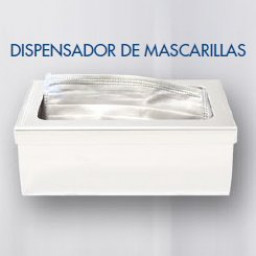 Dispensador de mascarillas para estación DM-8900 metálico blanco 19x11x7cm