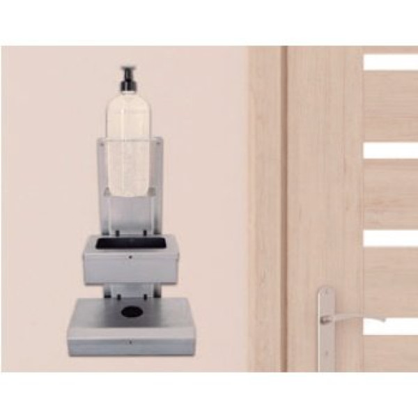 Soporte de pared DM-8919 acero inoxidable con portadosificador de gel. 50x15x15cm Soporte de pared DM-8919 acero inoxidable con portadosificador de gel. 50x15x15cm