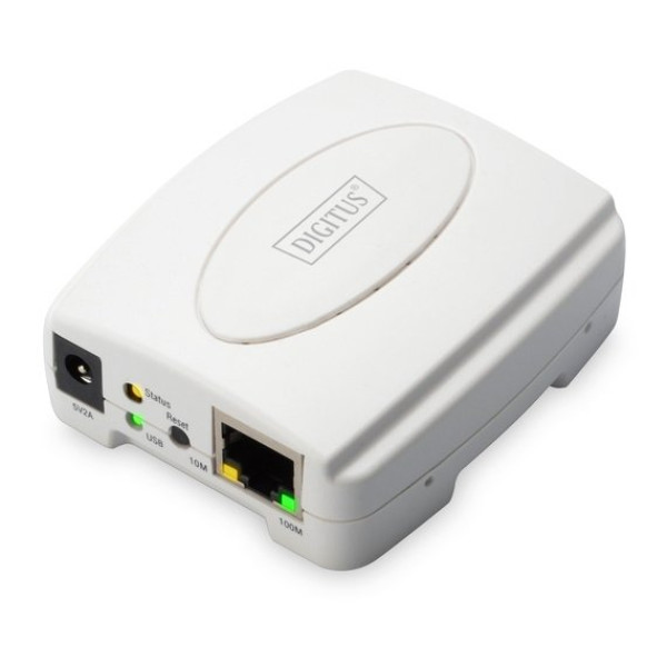 DIGITUS Servidor de impresora USB 1 puerto 1x RJ45 1xUSB-A USB 2.0 - Fast Ethernet print server DIGITUS Servidor de impresora USB 1 puerto 1x RJ45 1xUSB-A USB 2.0 - Fast Ethernet print server
