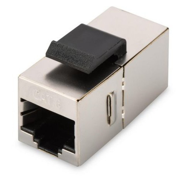 Adaptador DIGITUS RJ45H/H cat.6 extensión shielded modular coupler, plástico plateado Adaptador DIGITUS RJ45H/H cat.6 extensión shielded modular coupler, plástico plateado