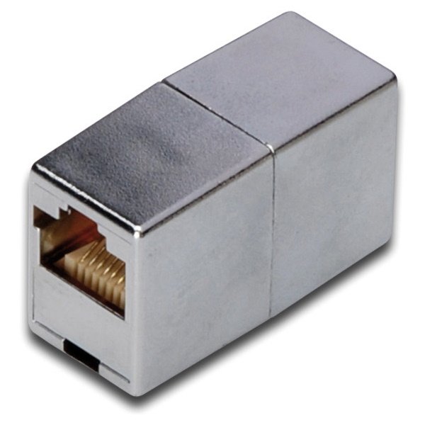 Adaptador DIGITUS RJ45H/H cat.5e extensión shielded modular coupler, plástico plateado Adaptador DIGITUS RJ45H/H cat.5e extensión shielded modular coupler, plástico plateado