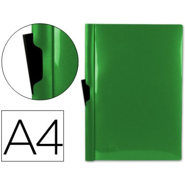 Carpeta LIDERPAPEL dossier pinza lateral DIN-A4 polipropileno verde, para 30h pinza deslizante Carpeta LIDERPAPEL dossier pinza lateral DIN-A4 polipropileno verde, para 30h pinza deslizante