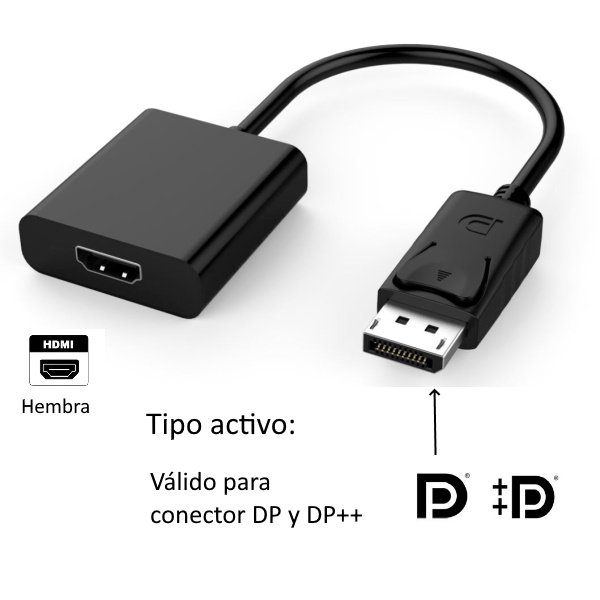 Adaptador MICROCONNECT Displayport M -HDMI Hembra soporta 1920x1080 2K 4K, latiguillo 5cm, activo Adaptador MICROCONNECT Displayport M -HDMI Hembra soporta 1920x1080 2K 4K, latiguillo 5cm, activo