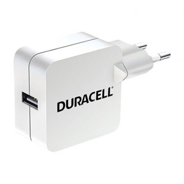 DURACELL 2.4A Phone/Tablet Wall Charger USB Mains Charger