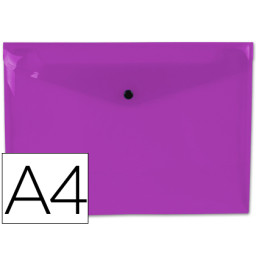 Carpeta dossier LIDERPAPEL DIN A4 violeta transp. tipo broche, plástico polipropileno, para 50 hojas
