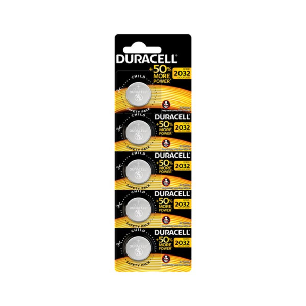 (5) Pila DURACELL CR2032 botón Litio 3v Blister (Tasa incluida)