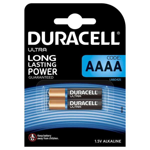(2) Pilas DURACELL Ultra Long AAAA 1,5V Specialty, LR8D425, Duralock, alcalina, blister