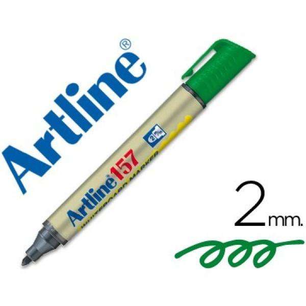 Rotulador ARTLINE 157 marcador permanente verde punta redonda 2mm Rotulador ARTLINE 157 marcador permanente verde punta redonda 2mm
