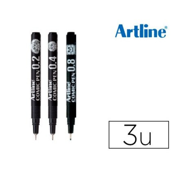 (3) Rotulador ARTLINE calibrado micrométrico 0.2 0.4 y 0.8mm (3) Rotulador ARTLINE calibrado micrométrico 0.2 0.4 y 0.8mm